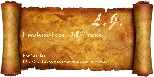 Levkovics János névjegykártya