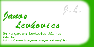 janos levkovics business card